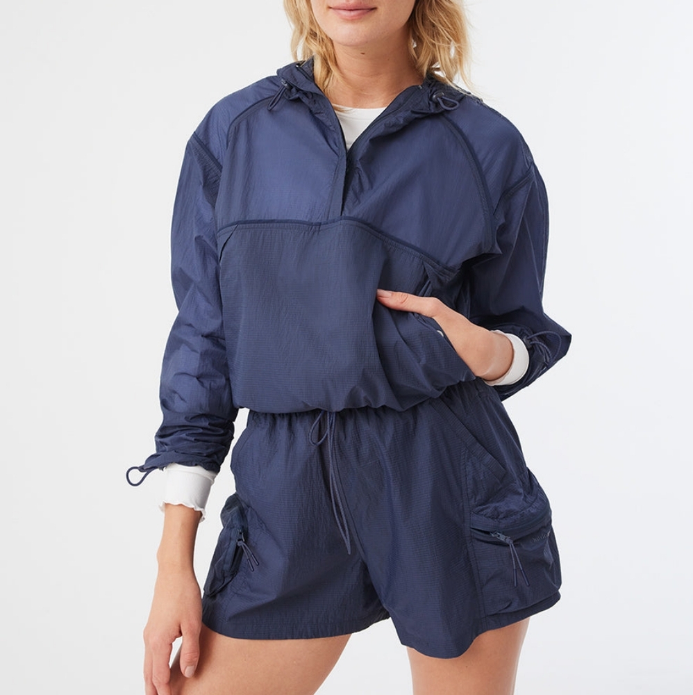Outdoor Voices Blue Windbreaker Jacket
